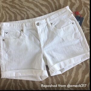 True Religion Classic White Jean Shorts